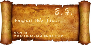 Bonyhai Héliosz névjegykártya